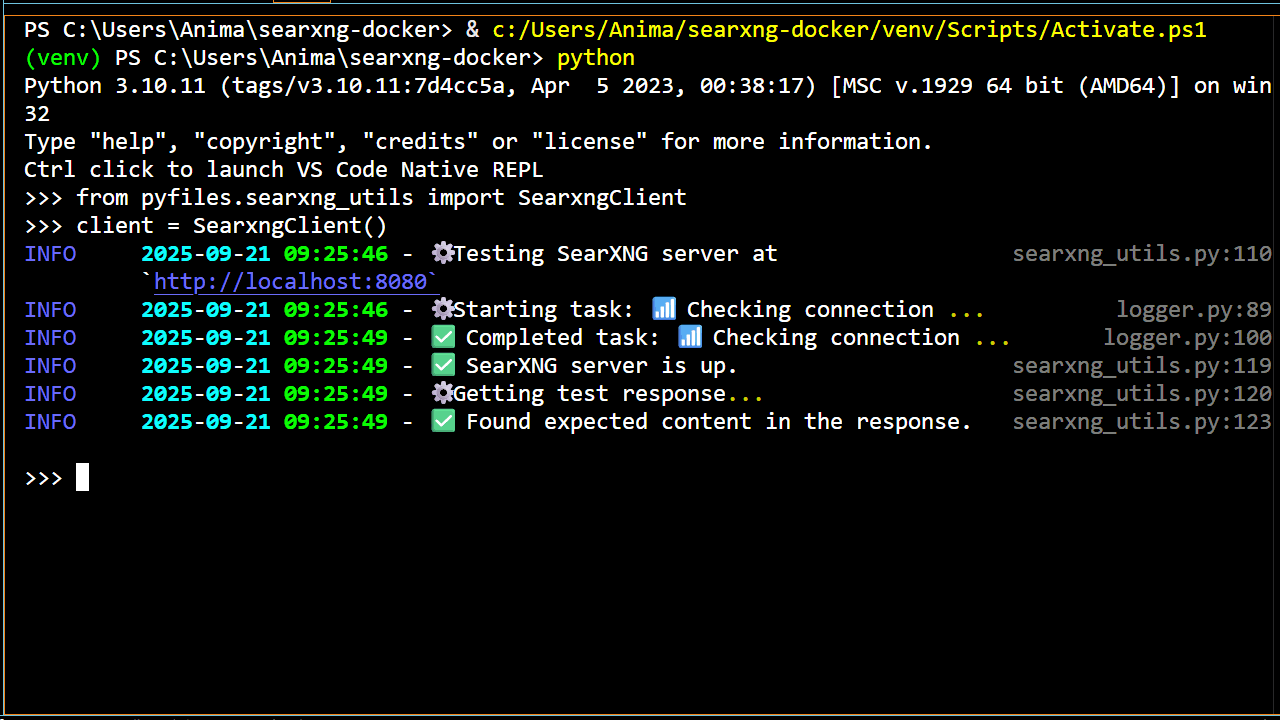 SearXNG Docker Intro GIF